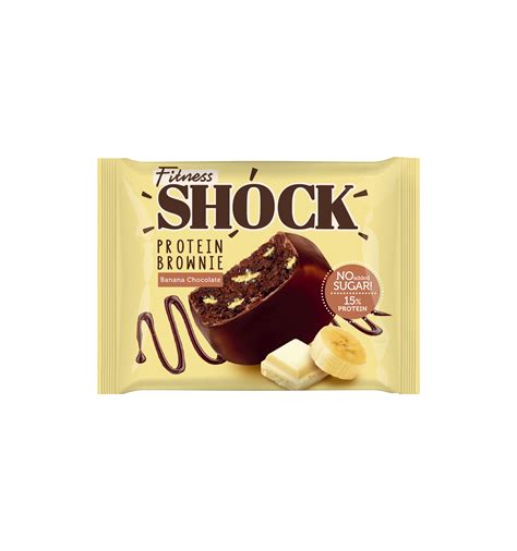 Протеиновое пирожное брауни FitnesShock Protein Brownie, 50 г, Банан ...