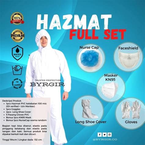 Jual Byrgir Hazmat Level Lengkap Full Set Baju Apd Coverall Bisa