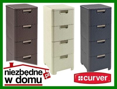 CURVER Regał Komoda Szafka 4 szuflady RATTAN Style 5162464038