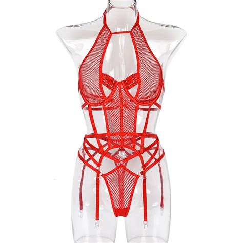 Sexy Set Mirabelle Sexy Lingerie Erotic Mesh Bodysuit Women See Through