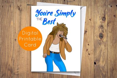 Tina Turner Youre Simply The Best Card Printable Card Etsy Australia