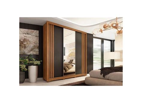 Guarda Roupa Casal Portas De Correr C Espelho E Gavetas C P S Moema Flex Am Ndola Nude