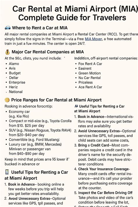Car Rental at Miami Airport (MIA)