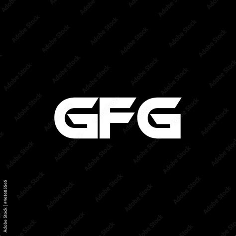 Gfg Letter Logo Design With Black Background In Illustrator Vector