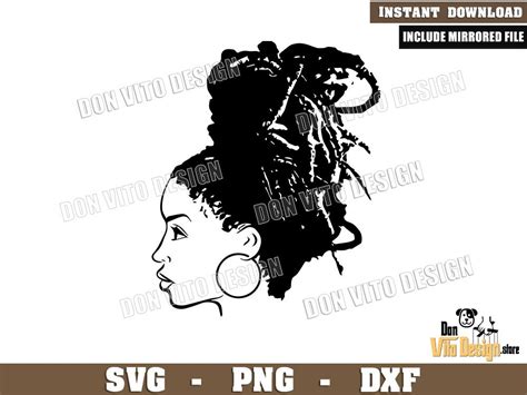 Black Woman Locs Hair Svg File For Cricut Silhouette Download