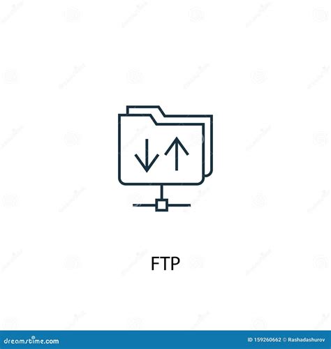 FTP Concept Line Icon Simple Element Stock Vector Illustration Of