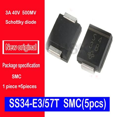 Diodo-schottky-original-do-ponto-SS34-E3-57t-DO-214AB-smc-smd-s4-40v-3a ...