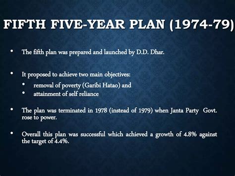 Five Years Plan Of India PPT