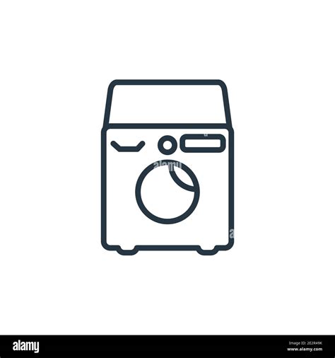 Washing Machine Outline Vector Icon Thin Line Black Washing Machine