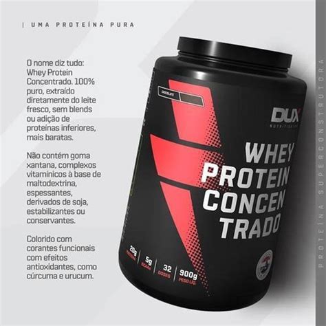 Whey Protein Concentrado 900g Pote Dux Nutrition Baunilha