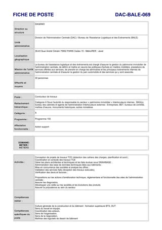 Dac Bale Conducteur De Travaux Doc Pdf