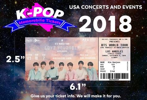 K-pop Custom Memorabilia Concert Tickets 2018 | Etsy in 2020 | Concert ...