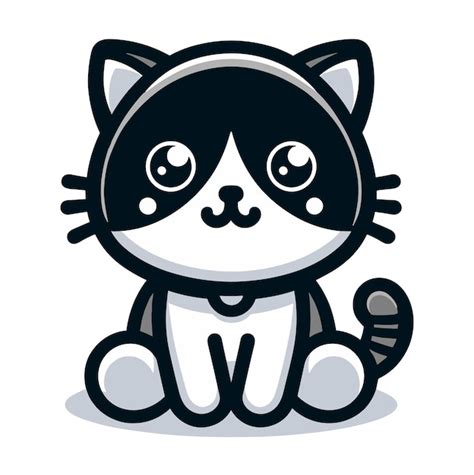 Kostenlose Vektor Cute Katze Sitzende Cartoon Vektor Icon Illustration