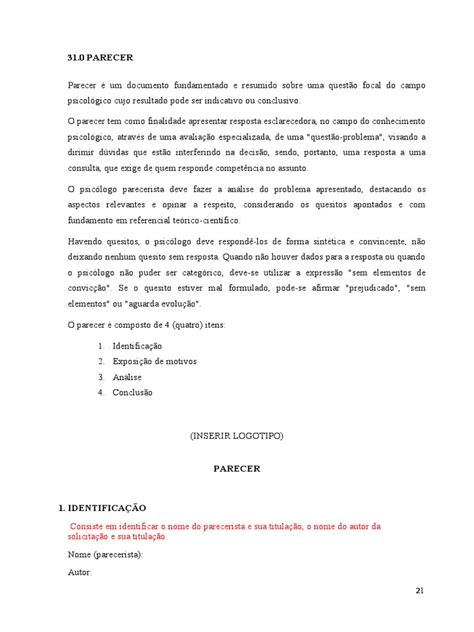 Modelo de Parecer | PDF | Psicologia | Science