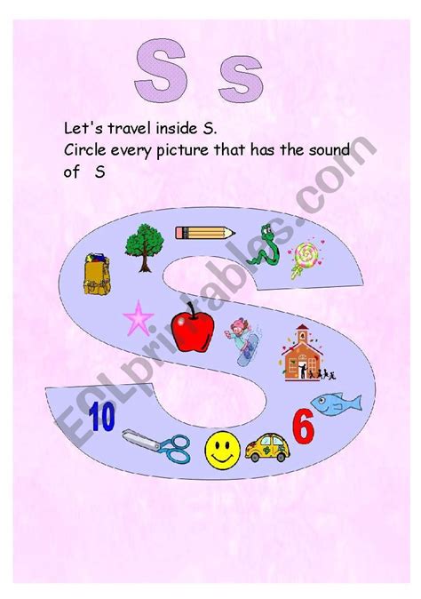 The Sound Of The Letter S Esl Worksheet By Gilorit