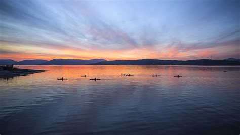 Nature Landscape Island Water Boat Clouds Sky Water Ripples