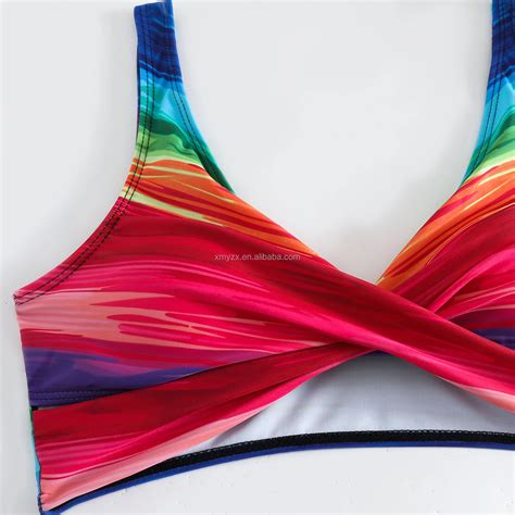 New Hollow Out High Waist Bikini Bottom Tie Dyed Bikini Set Top Two