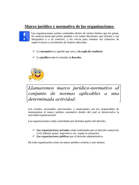 Teórico Práctico Marco Jurídico De Las Organizaciones Pdf Gobierno