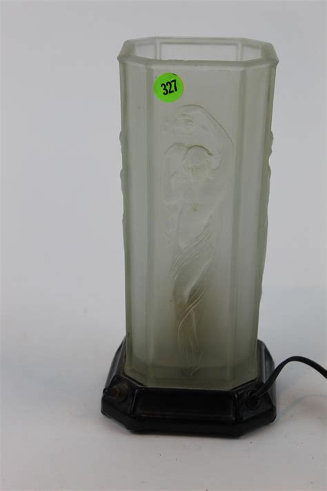 Lot Aladdin Frosted Semi Nude Figural Vase Lamp