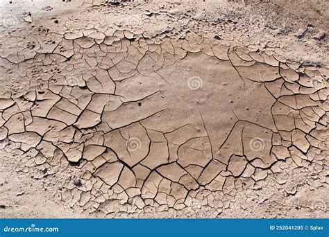 Tierra De Arcilla Craqueada De Textura Tierra Seca En El Desierto Sin