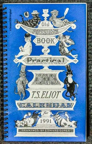 Old Possum S Book Of Practical Cats Calendar 1991 Signed By Gorey Blue