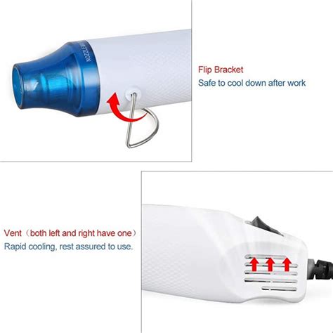 V W Hand Hold Hot Air Heat Gun Blower Plastic Shrink Tube Gun Gum Remover With On Off