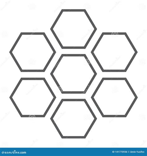 Línea Fina Icono Del Panal Abeja Y Miel Muestra Del Hexágono