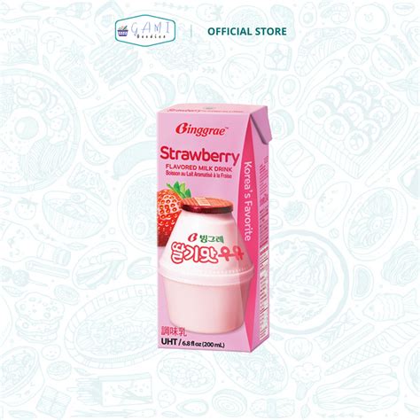 Binggrae Flavored Milk Drink Banana Strawberry Melon Lychee Peach