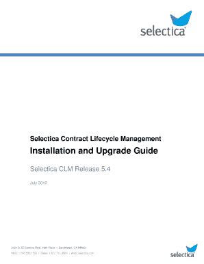 Fillable Online Installation And Upgrade Guide Selectica Clm Fax Email