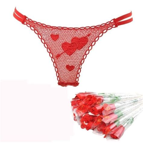 Bikini Valentines Day Gift Sexy Lingerie G String G String Lace Rose Thongs V String Briefs