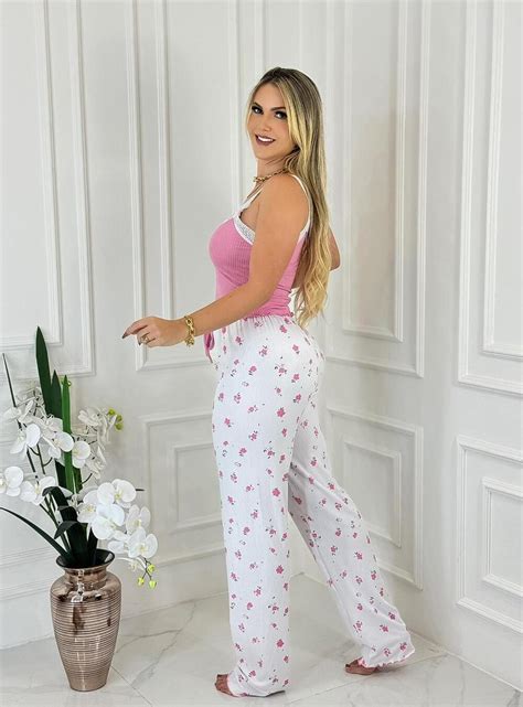 PIJAMA SUED CANELADO CALCA 689 ROSE Império Lingerie