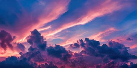 Premium Photo | Beautiful sunset sky above clouds