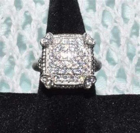 Judith Ripka Silver Cz Square Heart Ring Size Similar Design As