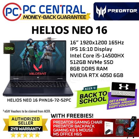 Acer Predator Helios NEO 16 52PC PHN16 72 52PC Intel Core I5