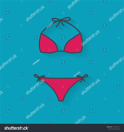 Pink Bikini Swimsuit Icon Vector Illustration Stock Vector Royalty Free 1731967321 Shutterstock