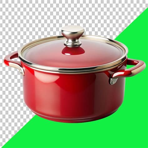 Red Cooking Pan On Transparent Background Premium Ai Generated Psd