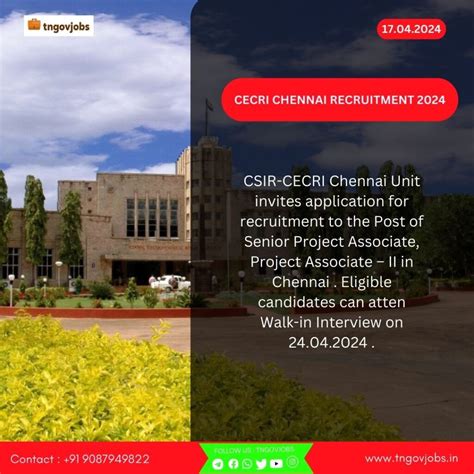 CECRI Chennai Recruitment 2024 Project Associate Posts Apply Now