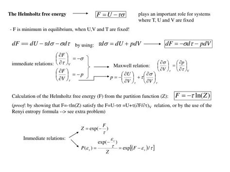 Ppt The Helmholtz Free Energy Powerpoint Presentation Free Download