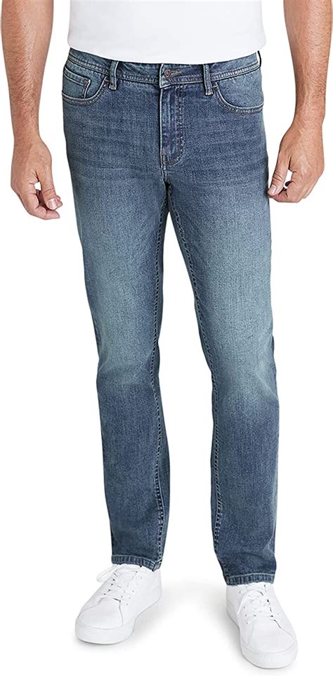 Izod Men S Jeans Comfort Stretch Denim Straight Leg Relaxed Fit Jeans For Men