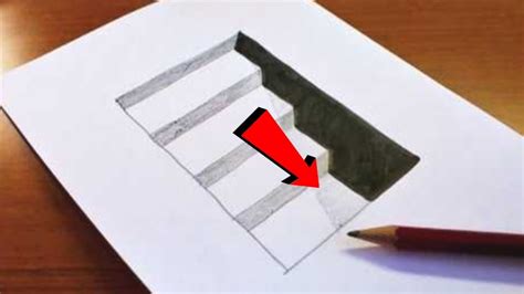 How To Draw 3d Stairs Anamorphic Illusion 3d Trick Art On Paper