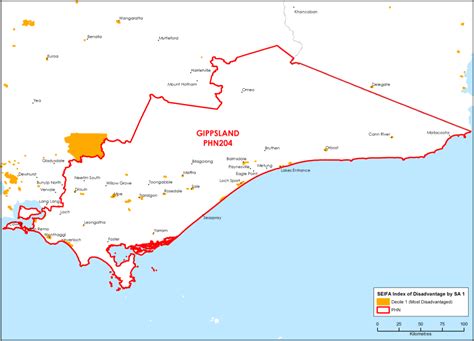 Gippsland Vic Primary Health Network Phn Map Socioeconomic