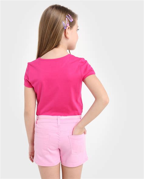 Riachuelo Blusa Infantil Malha Barbie Rosa Chiclete Tam 4 A 12