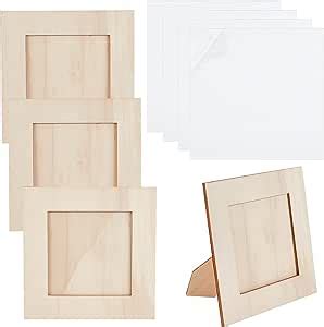 Olycraft Pcs Unfinished Wooden Picture Frame Square X Cm Craft