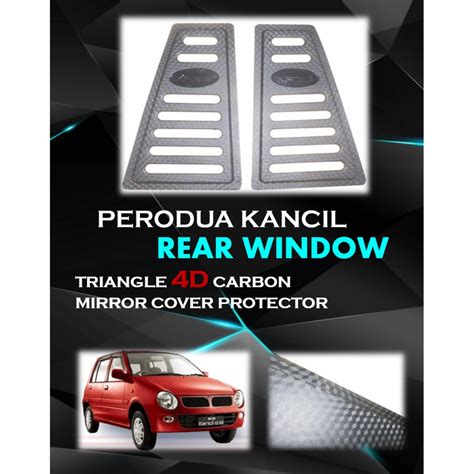 Perodua Kancil D Carbon Triangle Mirror Panel Rear Side Window Cover