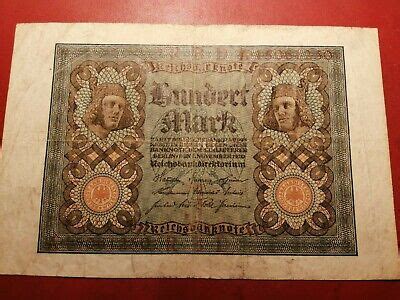 Germany Year Hundert Mark Reichs Banknote Rbd A