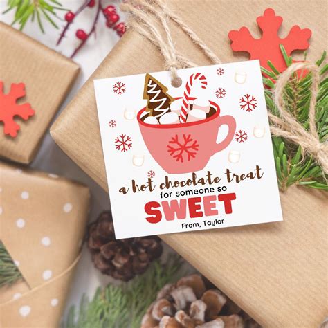 Hot Chocolate Treat For Someone Sweet Tag Hot Chocolate Favors Tag Cocoa Tag Printable
