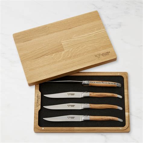 Laguiole En Aubrac Set Of 4 Olivewood Steak Knives Williams Sonoma