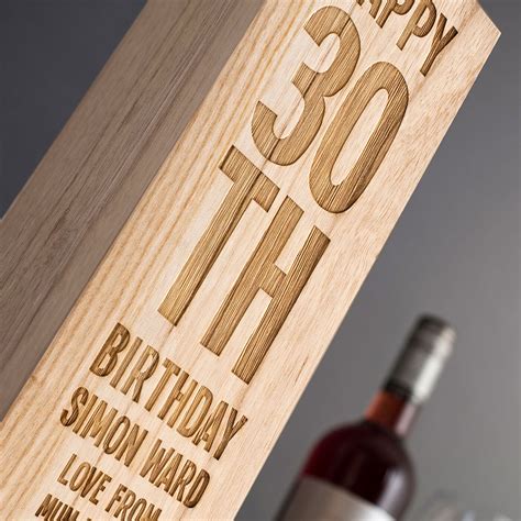 Personalised Wooden Wine Box 30th Birthday Getting Personal