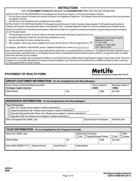 2011 Form Metllife Soh St100m Nw Fill Online Printable Fillable Blank Pdffiller