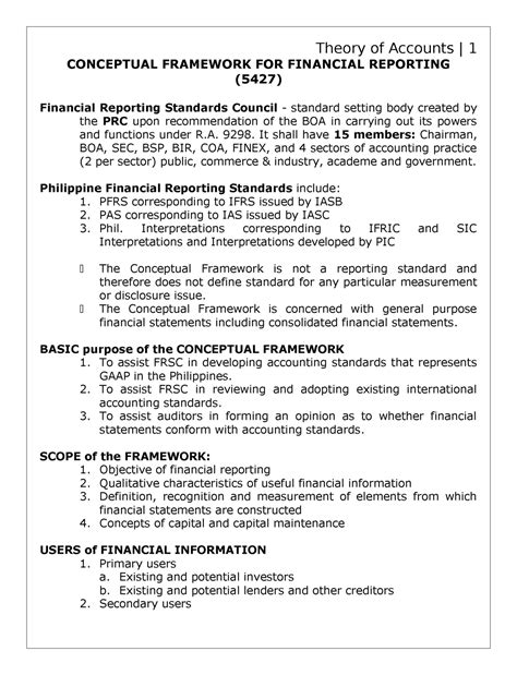 Conceptual Framework For Financial Reporting CONCEPTUAL FRAMEWORK FOR